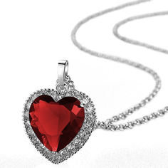 Ожерелье из бижутерного сплава с хрусталем 45 см WowMan Jewelry WM1045 Red Ocean