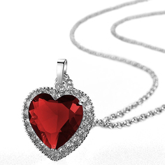 Ожерелье из бижутерного сплава с хрусталем 45 см WowMan Jewelry WM1045 Red Ocean