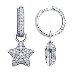 Серьги подвески из серебра SOKOLOV 94026850, фианит