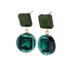 Серьги подвески из бижутерного сплава Moon Paris ML-24.03-016, акрил/кристалл