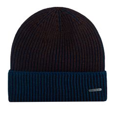Шапка бини унисекс Stetson 8599365 BEANIE MERINO WOOL коричневая/синяя, one size