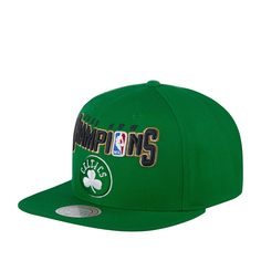 Бейсболка унисекс MITCHELL NESS HHSS4225-BCEYYPPPGREN Boston Celtics NBA зеленая, one size Mitchell&Ness