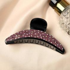 Заколка-краб NoBrand 5503043-6p розовая/черная, 1 шт