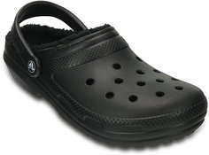 Сабо унисекс Crocs Classic Lined Clog черные M8 US; W10 US