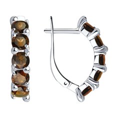 Серьги из серебра Golden Eagle 94-320-00346-4, раухтопаз