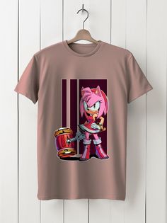 Футболка унисекс HYPNOTICA Игры Sonic - 205 розовая 2XL