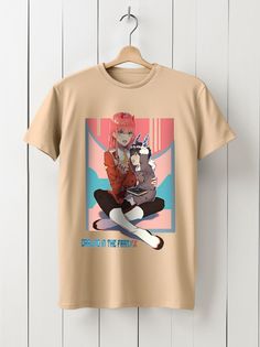 Футболка унисекс HYPNOTICA Аниме the DARLING in the FRANXX -1175 бежевая 2XL