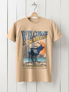 Футболка унисекс HYPNOTICA Welcome to elk view - 980 бежевая 2XL