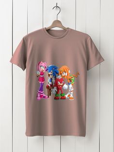 Футболка унисекс HYPNOTICA Sonic & Knuckles - 154 розовая 2XL