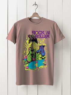Футболка унисекс HYPNOTICA Rock n roll - 978 розовая 2XL