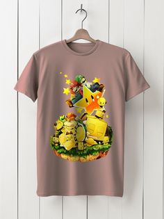 Футболка унисекс HYPNOTICA Игра Super Mario Bros - 186 розовая 3XL