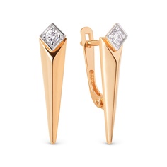 Серьги из красного золота 585Gold 302007325, фианит