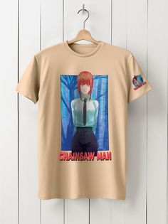 Футболка унисекс HYPNOTICA Аниме Chainsaw Man - 187 бежевая M