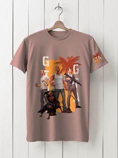 Футболка унисекс HYPNOTICA Игры Grand Theft Auto V - 32 розовая 2XL