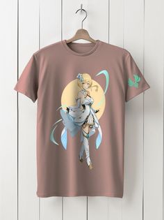 Футболка унисекс HYPNOTICA Игра Genshin Impact - 6 розовая 3XL
