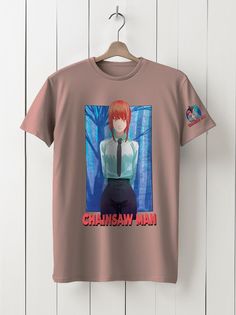Футболка унисекс HYPNOTICA Аниме Chainsaw Man - 187 розовая 2XS