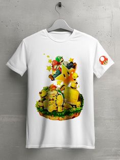 Футболка унисекс HYPNOTICA Игры Super Mario Bros белая 2XL