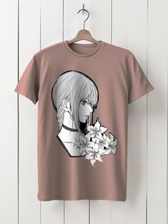 Футболка унисекс HYPNOTICA Аниме Chainsaw Man - 1160 розовая XL