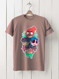 Футболка унисекс HYPNOTICA Gorillaz - 42 розовая 2XL