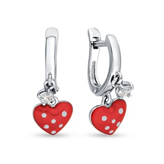 Серьги подвески из серебра 585Gold 902000855, фианит