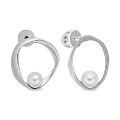Серьги из серебра 585Gold 702011036, жемчуг искусственный