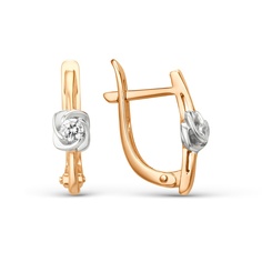 Серьги из красного золота 585Gold 302007185, фианит