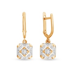 Серьги из красного золота 585Gold 302006587, фианит