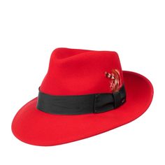 Шляпа мужская Bailey 7002 FEDORA красная, р. 61