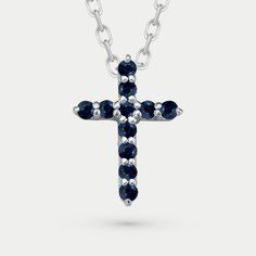 Бегунок из белого золота VESNA 31285-251-10-00, сапфир