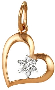 Подвеска из красного золота Сорокин 90068000, фианит