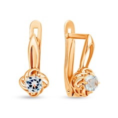 Серьги из красного золота 585Gold 202008521, топаз