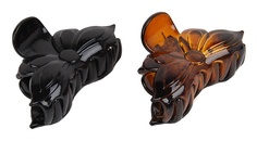 Заколка-краб Daniele Patrici A37070 черная, коричневая, 2 шт