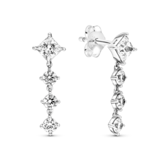 Серьги из серебра Pandora 290045C01, фианит