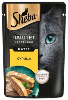 Влажный корм для кошек Sheba Нежный паштет в желе с курицей, 75 г