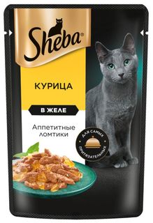 Влажный корм для кошек Sheba Ломтики курица, 75 г