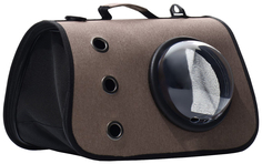 Сумка-переноска для животных, с иллюминатором, 40 х26 х26, коричневая Пижон