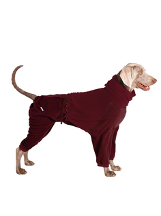 Комбинезон для собак Монморанси, унисекс, бордовый, флис, длина спины 57 см
