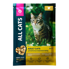 Влажный корм All Cats тефтельки с курицей в соусе для кошек 85 г