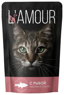 Влажный корм для кошек Lamour с рыбой в соусе, 75 г
