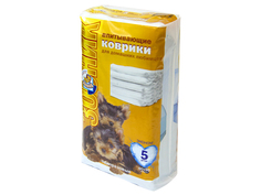 Коврики впитывающие Зооник, пелёнки 5 шт, 60 х 90 см No Brand