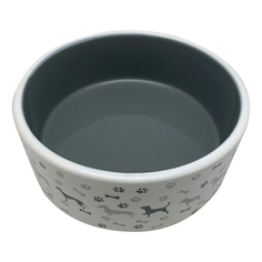 Миска для животных Foxie Dogs & Paws керамическая серая 350 мл