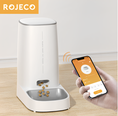Умная кормушка для животных Rojeco PTM-001EU, WI-FI, белая, 4 л