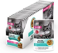Влажный корм Purina Pro Plan Nutri Savour с рыбой в соусе для взрослых кошек 85 г х 26 шт