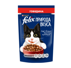 Влажный корм Felix Природа вкуса для кошек, говядина, 75 г