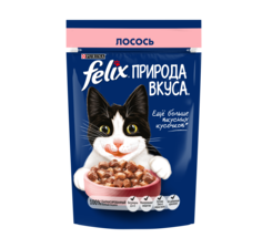 Влажный корм Felix Природа вкуса для кошек, лосось, 75 г