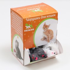 Игрушка для кошек "Мышь малая", 5 см, фасовка 60 шт, микс цветов (60 шт.) Пижон