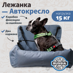 Автокресло для животных RichPet Sport Dog, до 15 кг, синий, оксфорд 60 х 50 х 18 см