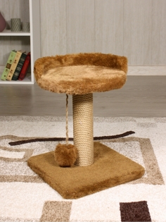 Когтеточка для кошек Меридиан, коричневый, мех, ДСП, 30х30х39 см Meridian