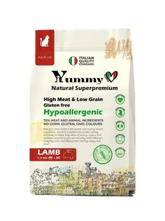 Сухой корм для кошек Yummy Linea, ягненок, 1,5 кг