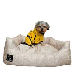 Лежанка для собак SPLOOT со съемной подушкой бежевая из рогожки 40х50х22 см